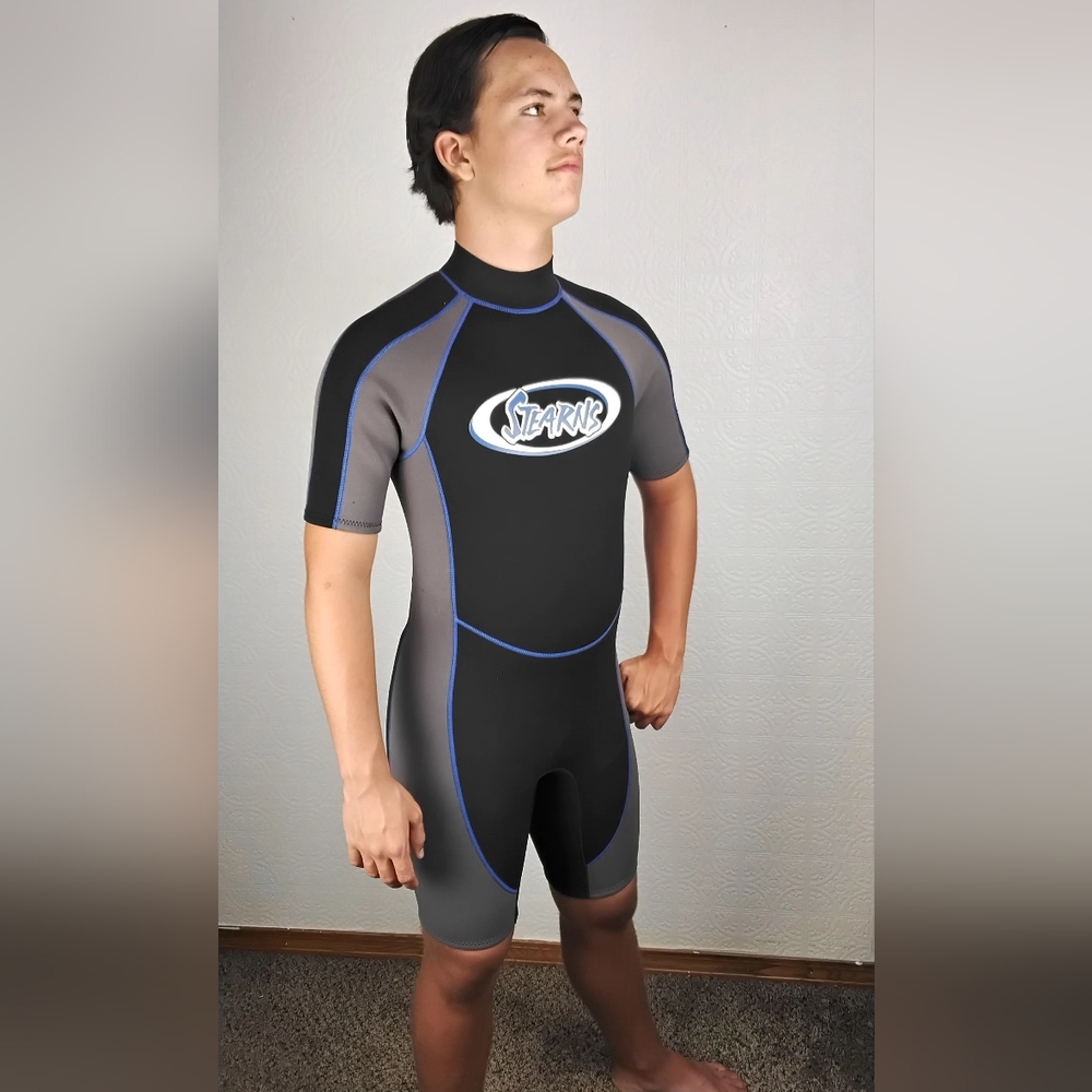 Stearns -BWA Black and Gray Rash Guard Swimwear